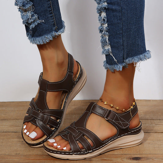 Zoe – Vintage Wedgesandalen in Übergrößen
