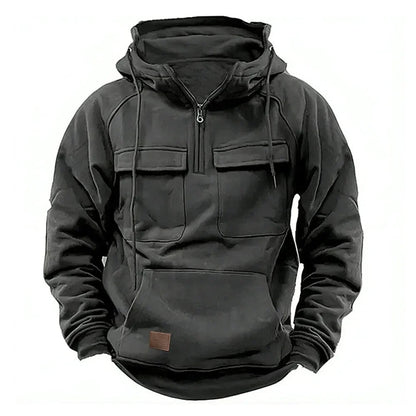 Herren Winter Hoodie mit Zipper – Taktischer Freizeit-Hoodie für Outdoor & Alltag