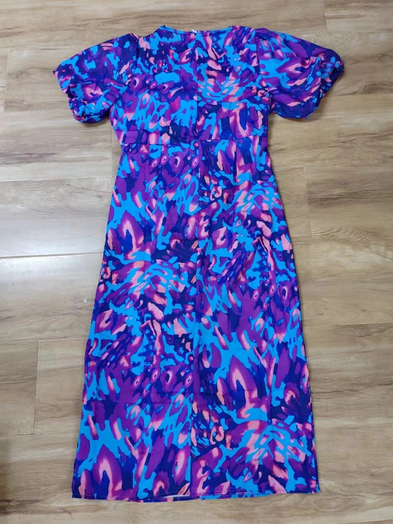 Damen Midikleid mit Puffärmeln und modischem Animal-Print – Elegantes Sommerkleid für besondere Anlässe