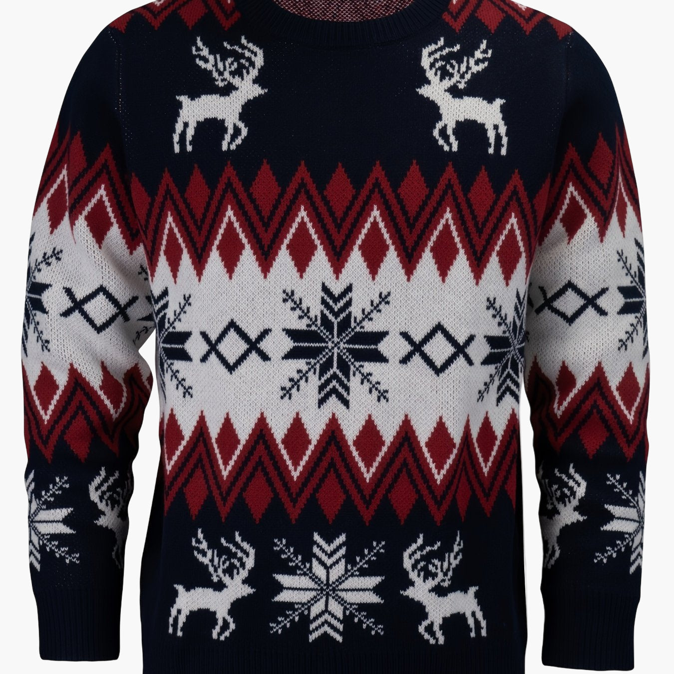 Herren Weihnachtspullover mit Rentier- und Schneeflockenmuster, Casual Winter Style