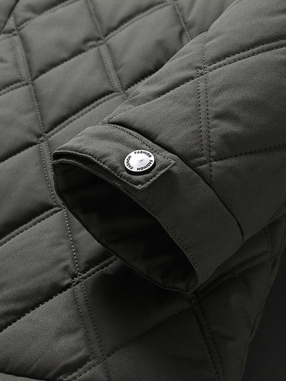 Herren Steppjacke mit modernem Rautenmuster – Eleganter Alltagsstil für Business & Freizeit