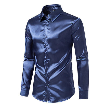 Matthew – Satin Hemd in Soliden Farben
