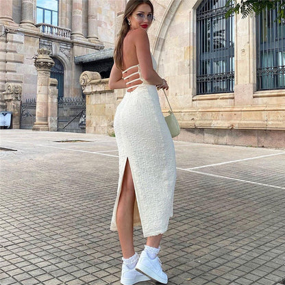 Natasha – Midikleid mit Spitzen-Schlitz