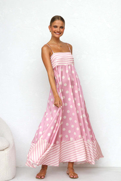 Faith – Bedrucktes Rückenausschnitt-Trägerkleid