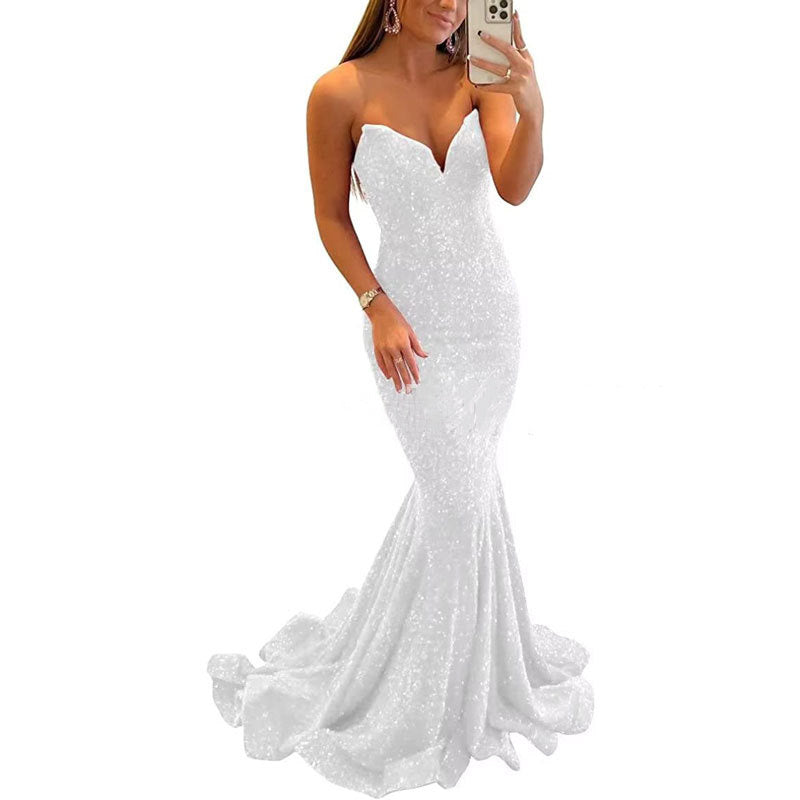 Pamela – Glitzerndes Abendkleid für Frauen mit sexy langem Schnitt