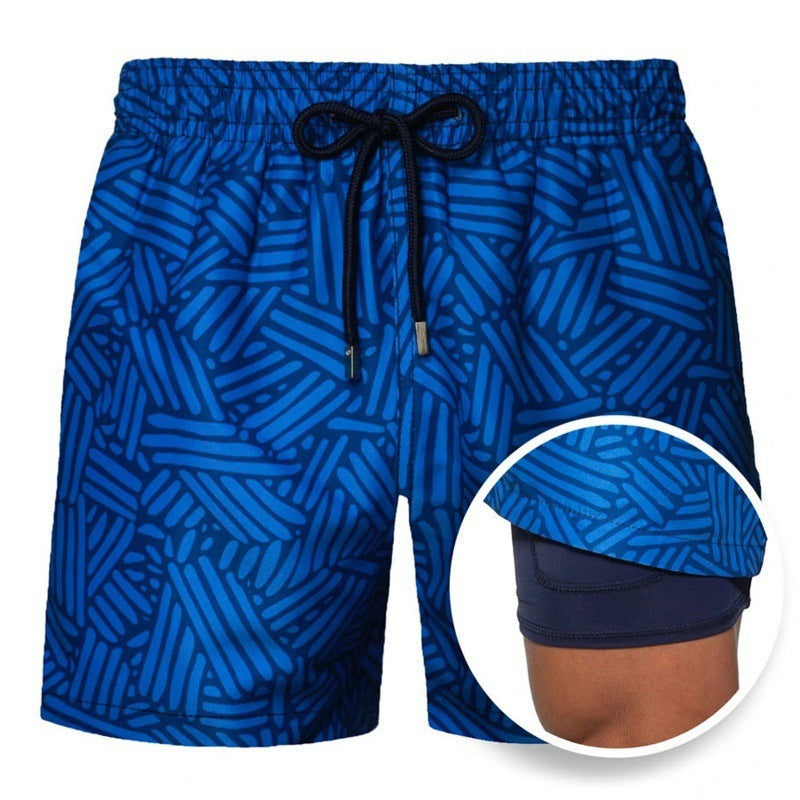Jerry – Bedruckte Herren-Badeshorts mit doppelter Schicht für den Sommer