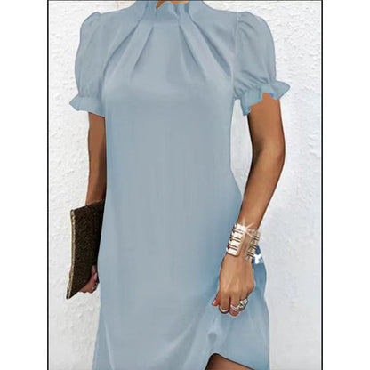 Adele – Enges Sommer-Turtleneck-Kleid in einfarbigem Strick