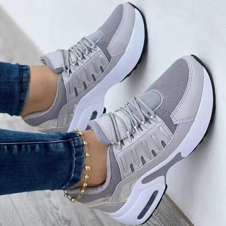 Georgina – Runde Schnürung mit Netz in Übergröße Freizeit-Sneaker