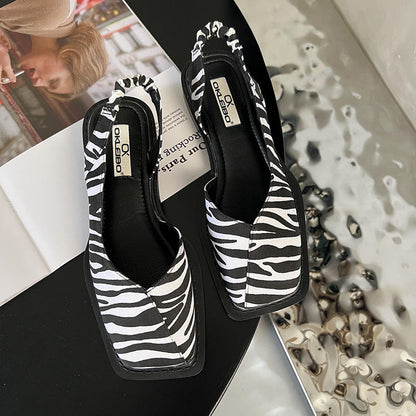 Karen – Modische Schuhe mit Quadratischem Absatz und Freier Ferse
