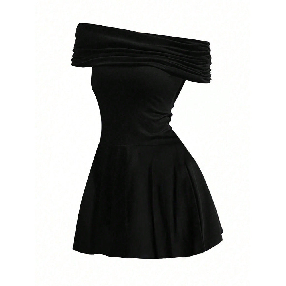 Victoria – Off-Shoulder Kleid mit hohem Taillenrock