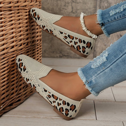 Damen Strick-Slipper Bequeme Modische Freizeitschuhe für Alltag und Reisen
