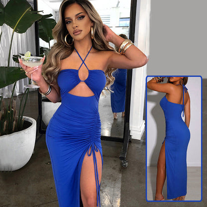 Alison – Sexy Halterneck Spitzenkleid mit Schlitz für Damen im Sommer Y2K Stil