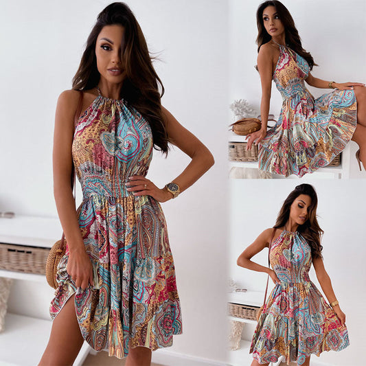 Jean – Rückenfreies Boho-Kleid mit Faltenrock