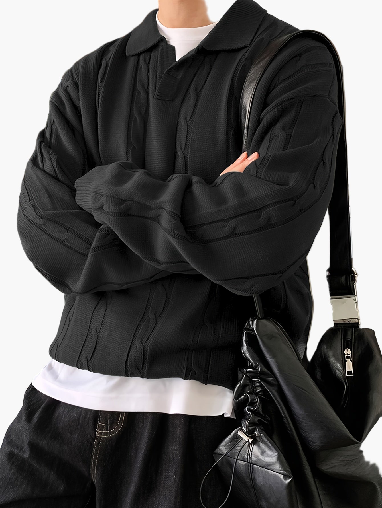 Herren Polo-Strickpullover im Casual-Stil – Ideal für Alltag und Freizeit