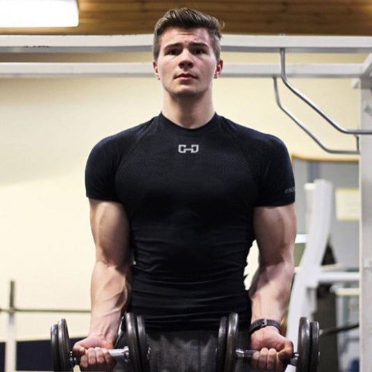 Justin – Kurzärmliges T-Shirt für das Fitnessstudio mit schnelltrocknendem Stoff
