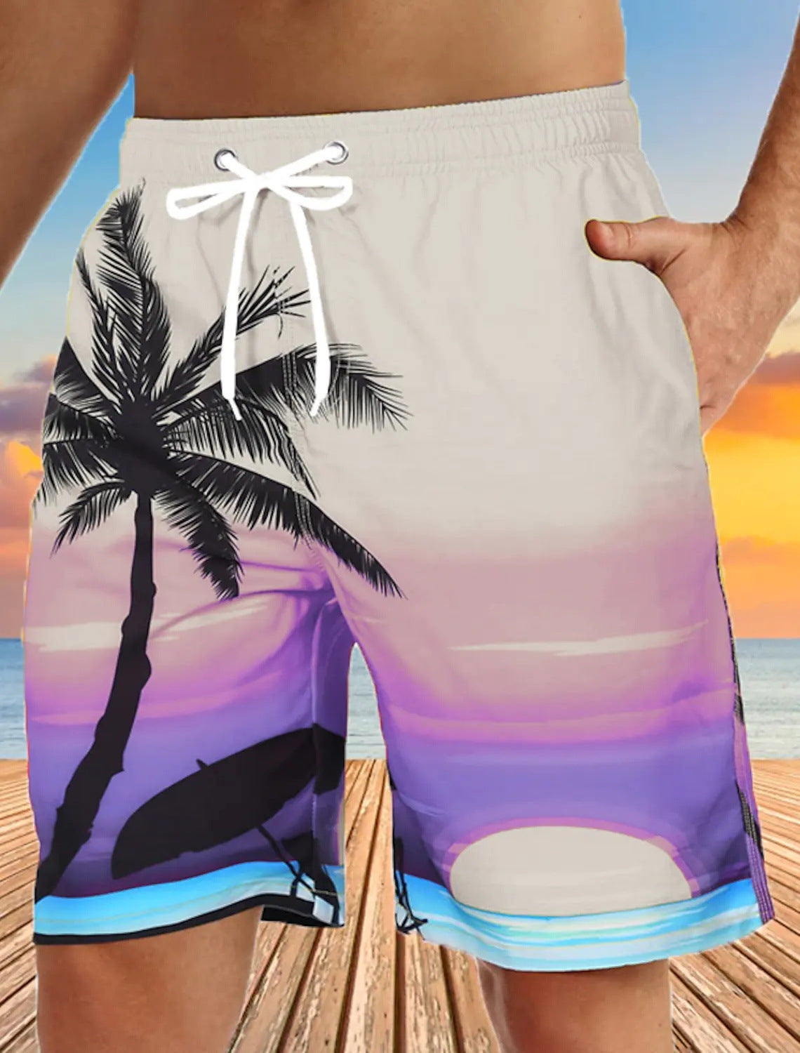 Neville – Herren Strandhose Sommer Cool Schnell trocknend Locker Große Shorts
