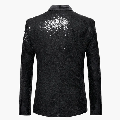Herren Glitzer Smoking Sakko für festliche Anlässe – Eleganter Party Blazer mit Pailletten