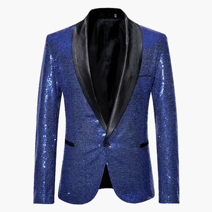 Herren Glitzer Smoking Sakko für festliche Anlässe – Eleganter Party Blazer mit Pailletten