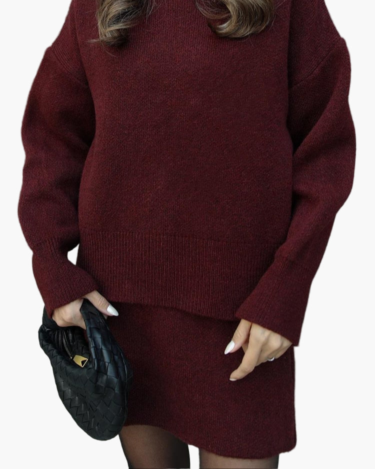 Damen Strickset Zweiteiler – Elegantes Herbst-Winter Outfit für Alltag & Freizeit