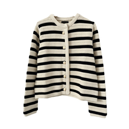 Shannon – Schlanker Damen-Strickcardigan mit Streifenmuster