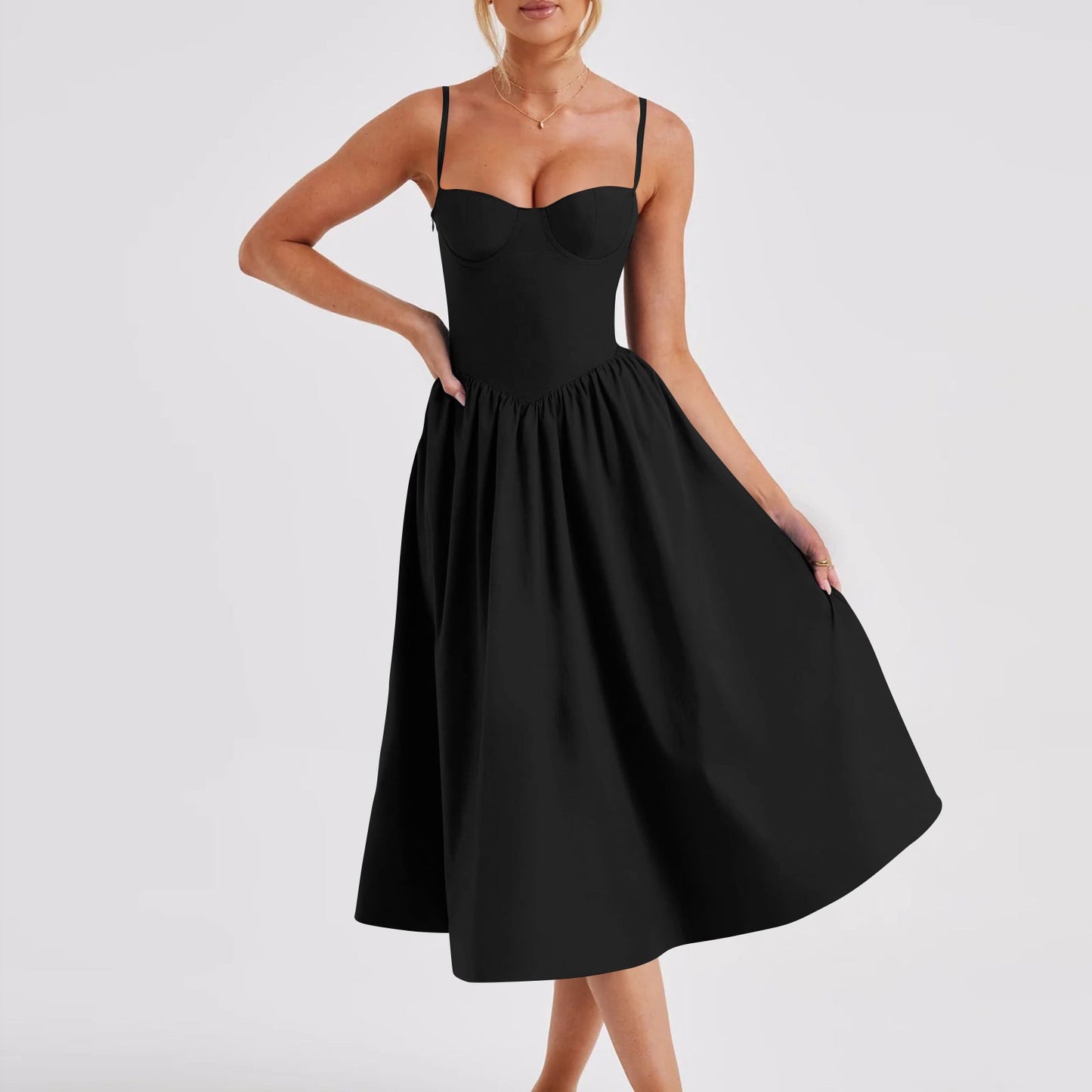 Vanessa – Französisches Retro-Langes Kleid im Hofstil