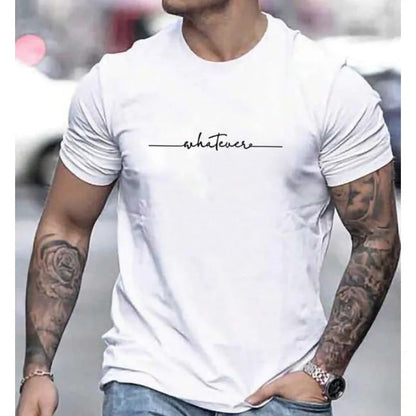 Roy – Lustiges bedrucktes Rundhals-T-Shirt in Übergrößen für Herren