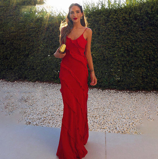 Pamela – Chiffon-Langkleid mit Trägern