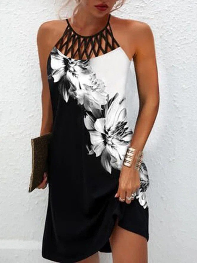 Sara – Lässiges Printkleid mit Neckholder für Damen im Sommer
