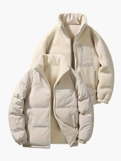 Herren Wendbare Fleecejacke im Casual-Stil für Herbst und Winter – Vielseitige Outdoor Freizeitjacke