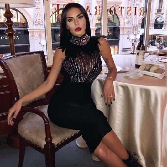 Ann – Sexy Abendkleid mit Bandage-Perlen