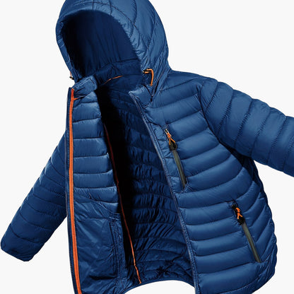 Herren Steppjacke mit Kapuze – Outdoor Freizeitjacke, Winddicht, Übergangsjacke