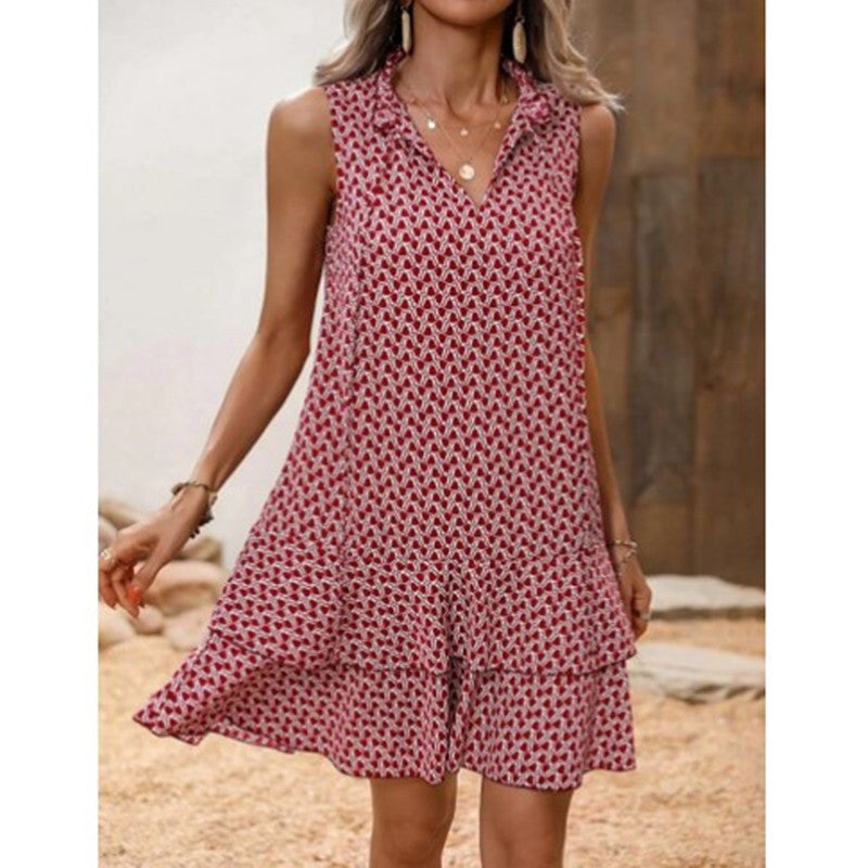 Natalie – Bohemian Ärmelloses Sommerkleid mit Blumenmuster
