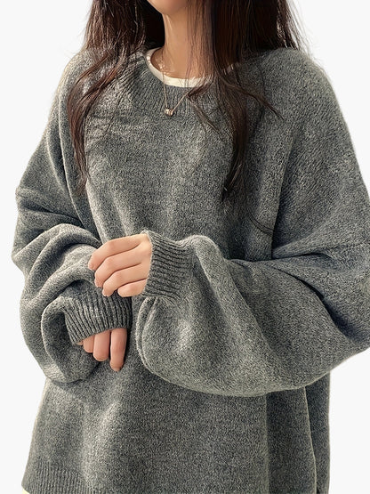 Damen Oversize Pullover Lockerer Casual Style für Herbst und Winter