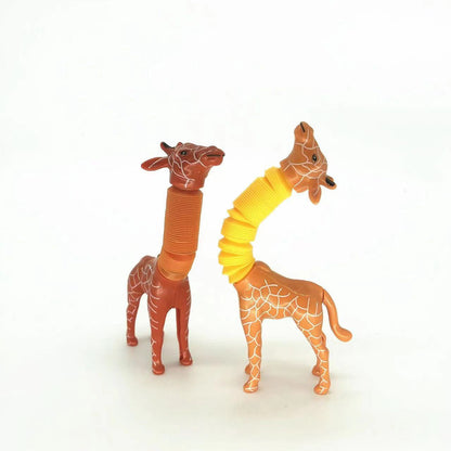 Kinder Cartoon Giraffe Fidget Spielzeug – Teleskopische Saugfuß Anti-Stress Spielfigur – Unisex, Sensorik Lernspielzeug