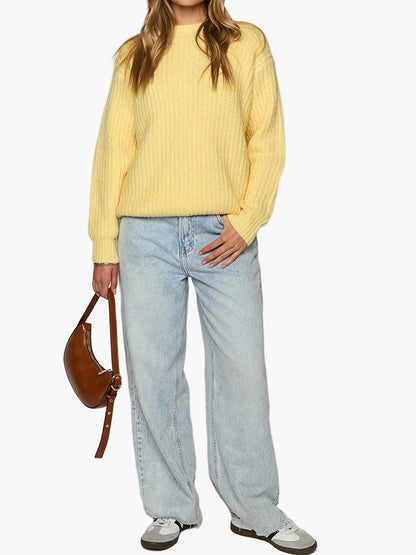 Damen Strickpullover Lockerer Schnitt Casual Herbst Winter Modestil