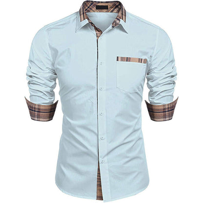 Herren Slim Fit Freizeithemd mit Karodetails – Stilvolles Langarm Business & Casual Hemd