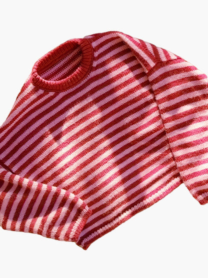 Damen Strickpullover mit Streifenmuster – Eleganter Freizeit-Look für Herbst und Winter