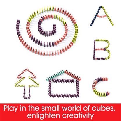 Domino Zugspielzeug für Kinder – Kreatives Lernspiel, Automatisches Dominosteine-Legen, Pädagogisches Motorikspielzeug