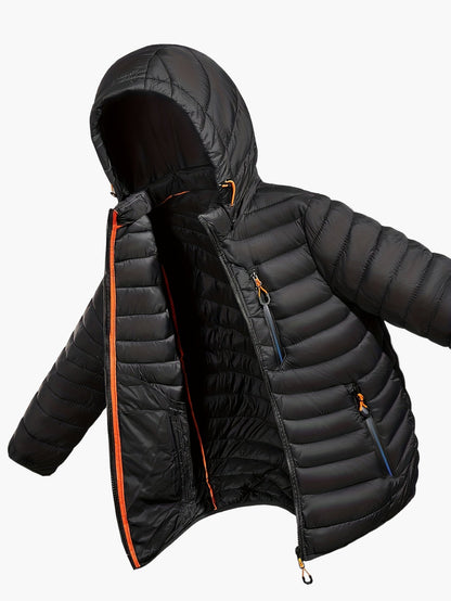 Herren Steppjacke mit Kapuze – Outdoor Freizeitjacke, Winddicht, Übergangsjacke