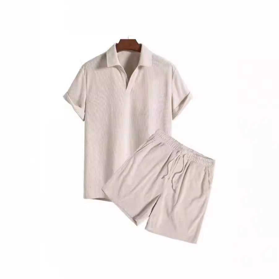 Joanne – Freizeitset aus Cord mit Kurzarmhemd und Shorts