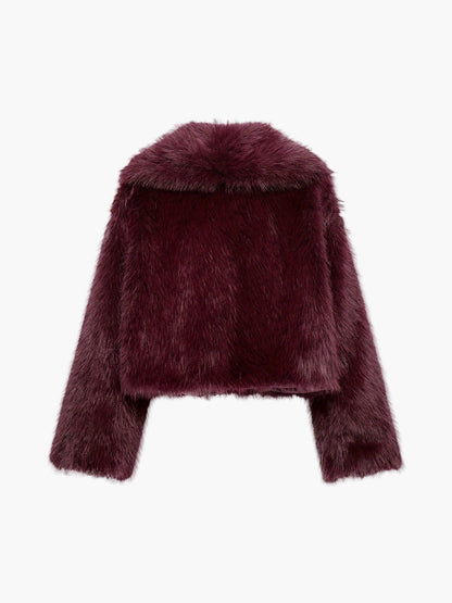 Damen Kurzfelljacke im eleganten Chic-Stil für Herbst und Winter, lockere Passform, ideal für lässige Anlässe