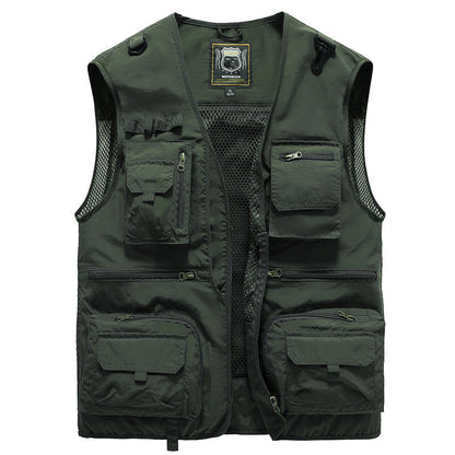 Herren Outdoor Multifunktions-Weste – Angeln, Camping & Abenteuer, atmungsaktiv, leicht, mit vielen Taschen