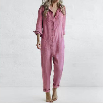 Melanie – Lässiger Jumpsuit mit Taschen und lockerer Passform