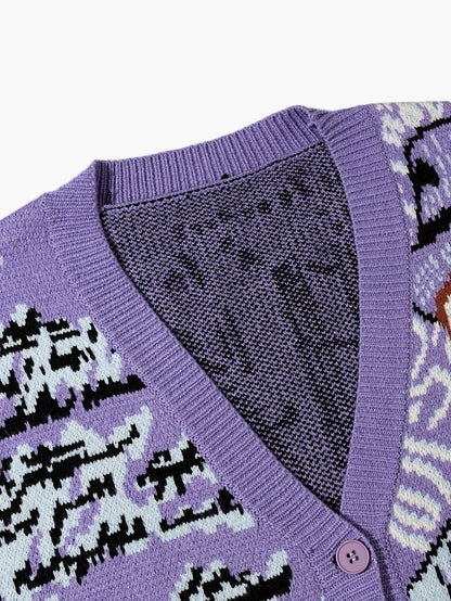 Herren Strickjacke im Kunststil mit Van Gogh Motiv – Lässige Mode für Herbst und Winter