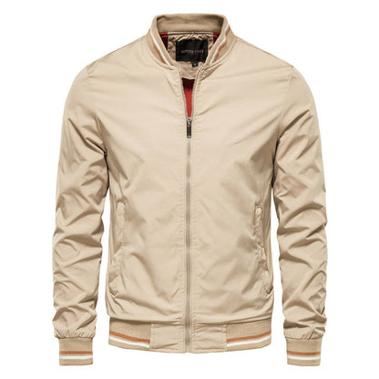 Herren Bomberjacke Freizeit & Sport – Stylische Übergangsjacke mit Streifenkragen