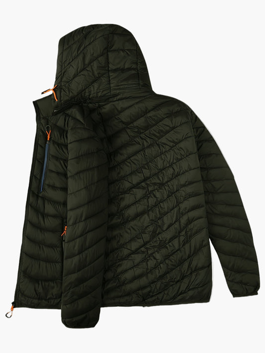 Herren Steppjacke mit Kapuze – Outdoor Freizeitjacke, Winddicht, Übergangsjacke