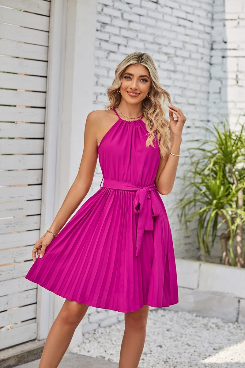Sandra – Schlichtes Trägerloses Kleid mit Faltenrock für den Sommer