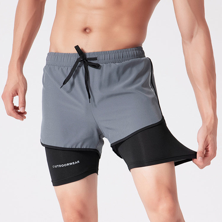 Ian – Sportliche Herren-Shorts mit Kordelzug und doppelter Schicht, schnelltrocknend und hoch elastisch