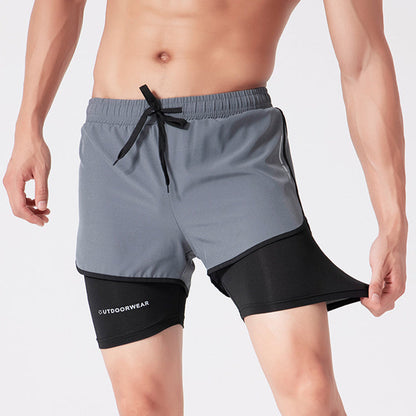 Ian – Sportliche Herren-Shorts mit Kordelzug und doppelter Schicht, schnelltrocknend und hoch elastisch