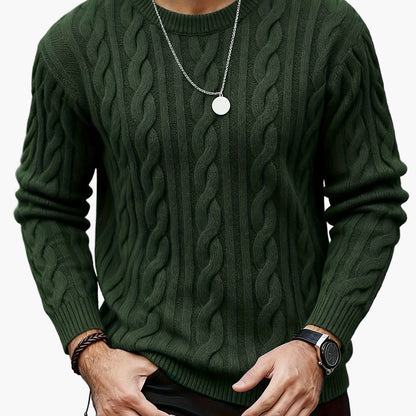 Herren Pullover Zopfmuster Strick – Modischer Casual Look für Herbst & Winter